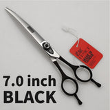 Fenice 7.0 7.5 8.0 Inch Professional Black Grooming Scissors Curved Shear