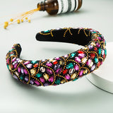 Baroque Hand Made Pearl Beading Gemstone Headband for Women