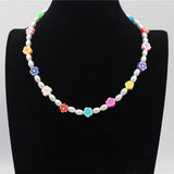 Candy Color Random Resin Fruit Beads Necklace for Women Sweet Girls Soft Clay Choker Pearl Collares Handmade Femme Jewelry