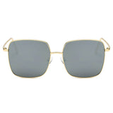 ENOCH | S2068 - Women Metal Flat Lens Square Sunglasses