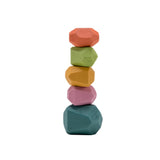 Baby Educational Toy Jenga Wooden Rainbow Stone Stacking Game