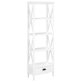 Bookcase with 1 Drawer White 15.7"x11.8"x66.9" MDF