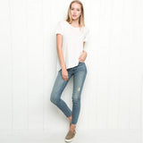 Sexy Brandy Melville AA Style Harajuku Camiseta Soft Back Slit Pullover T-Shirt Women Short Sleeve Tee dames kleding Top 3 Color