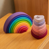 1 Set Rainbow Silicone Stacking Toys for Children