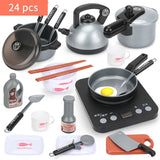 44 Pieces Children Mini Kitchen Toy Cookware Pot Pan Kids Pretend Cook Play Toy Simulation Kitchen Utensils Toys Children Gift