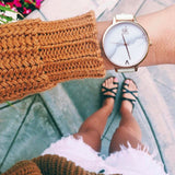 Shengke Fashion Ladies Watches White Leather Female Waterproof Quartz Watch Women Watch Reloj Mujer Marble Dial SK K0039L