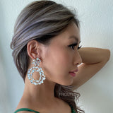 Female Trendy Luxury Big Crystal Earrings Fashion Jewelry Accessories