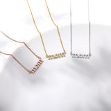 Simple Mom Letter Zircon Crystal Pendant for Mother's Day Gift