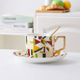Bone China Tea Mug Coffee Cup Set With Golden Handle Drinkware Set