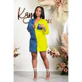 Women's Casual Jean Stitching Dress