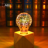 E27 RGB Neon Light AC 110v-220v Glass LED Lamp Bulbs 3D Fireworks Effect Neon Sign for Wedding Holiday Home Decoration Lighting