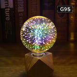 E27 RGB Neon Light AC 110v-220v Glass LED Lamp Bulbs 3D Fireworks Effect Neon Sign for Wedding Holiday Home Decoration Lighting
