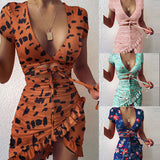 Wholesale Leopard Print Casual Dresses 2021 New Arrival Sleeeveless Side Split Womens Dress Fashion Streetwear