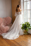 Smileven Boho Wedding Dress Puff Sleeves Bridal Gowns Backless Off the Shoulder Vestido De Noiva Lorie Wedding Gowns