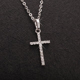Gold Black Color Crystal Jesus Cross Pendant Necklace Jewelry for Men/Women
