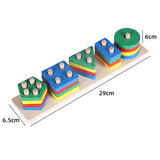 Montessori Graphic Wooden Animal Shape Puzzles for Kids Education