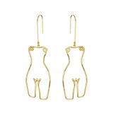 Unique Artsy Abstract Lady Breast Statement Hoop Earrings for Women Van Gogh Hollow Outline Body Earrings 2020 Femme Bijoux