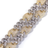 Hesiod Two Tone Diamond Hip Hop Style  Cuban Link Chain for Men