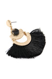 A8e2244 - Dangling Tassel Fan Drop Earrings