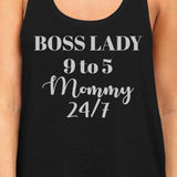 Boss Lady Mommy Womens Black Racerback Tank Top Funny Gift for Mom