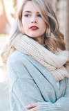 Ivory Grid Design Infinity Scarf