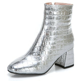 Snake Leather Women's Ankle Boots Autumn Winter Short Boots Women Shoes