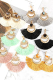 A8e2244 - Dangling Tassel Fan Drop Earrings
