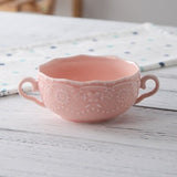 Guci the Soup Spoon With Ears Tray Soup Bowl Fanpen Deep  Bowl Ceramic Salad Bowl