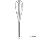 LMETJMA 8" 10" 12" Egg Whisk Stainless Steel Egg Whisk Kitchen Wire