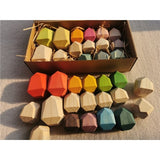 Wooden Rainbow Stacking Balance Stones for Kids Educations