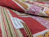 DaDa Bedding Multi Colorful Floral Red Patchwork Quilted Coverlet Bedspread Set (DXJ103269)