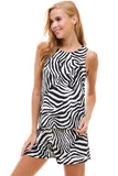 Loungewear set Zebra & Leopard print sleeveless top and short