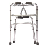 Walker Double Bend Four Legged Crutches for Disabled Exercise Rehabilitation Aid Aluminum Alloy Elderly Height Adjustable Walker