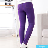 SheeCute New Spring Summer Fashion Girls Pencil Knit Imitation Denim Fabric Jeans