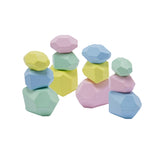 Baby Educational Toy Jenga Wooden Rainbow Stone Stacking Game