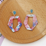 Minimalism Wholesale Jewelry Acrylic Resin Irregularly Geometric Round Fashion Drop Earrings