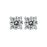 S90A 0.5ct Moissanite Stone Jewelry White Gold Plated Silver Earrings