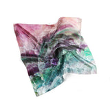 Agate Silk Scarf Green Purple Silk Square Scarf