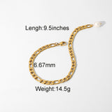 3mm 6mm 8mm 12mm Miami Cuban Chain Bracelet Punk Jewelry for Men Women 18K Gold Plated Stainless Chain Bracelet