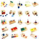 Montessori Toddler's Wooden Sensorial Box Board Puzzle