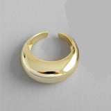 HUANZHI Gold Statement Dome Ring for Women Big Large Open Finger Ring