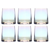 6 Pcs Water Bottle Lead-Free Coffee Glass Mugs Creative Rainbow Amber Gray Pink Color Juice Cocktail Beverage Wine Glasses