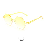 2021 Sun Flower Kids Fashion Flexible Soft Polygon Colorful Sunglasses Whole Children Sun Glasses Cheap With Promotion Logo