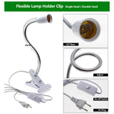 220V Phytolamp E27 Full Spectrum LED Grow Light Flexible Metal Hose Clip-On