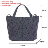 Luminous Hologram Geometry Tote Quilted Shoulder Crossbody Handbag for Women