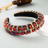 Baroque Hand Made Pearl Beading Gemstone Headband for Women