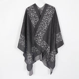 2019 Leopard Print Poncho Winter Cashmere Women Pomcho Scarf Female Wool Poncho and Capes Foulard Shawl Lic Scarf Echarpe Sjaal
