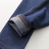 SheeCute New Spring Summer Fashion Girls Pencil Knit Imitation Denim Fabric Jeans