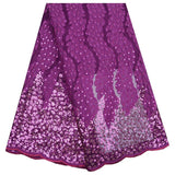 Kalume New Arrival 3D African Dry Lace Fabric Embroidery French Mesh Lace Fabrics With Sequins for Nigerian Party Dresses F1798
