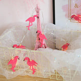 HobbyLane Pink Iron Flamingos Shape Battery Powered Garden String Light Christmas Holiday Party Girl Room Decoration